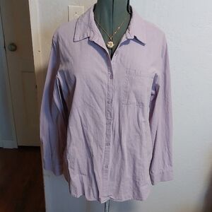 Purple Cotton Button Up Shirt